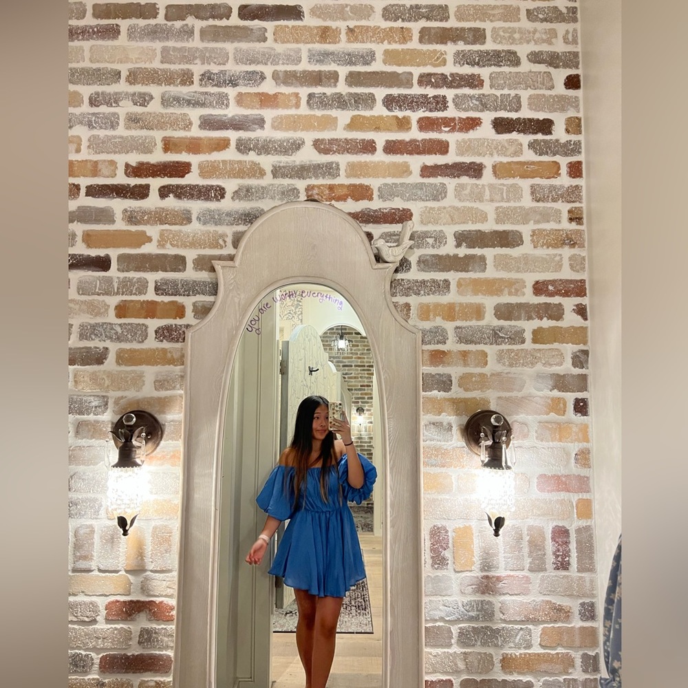 Altar’d State Amabella Puff Dress || French Blue || Size S